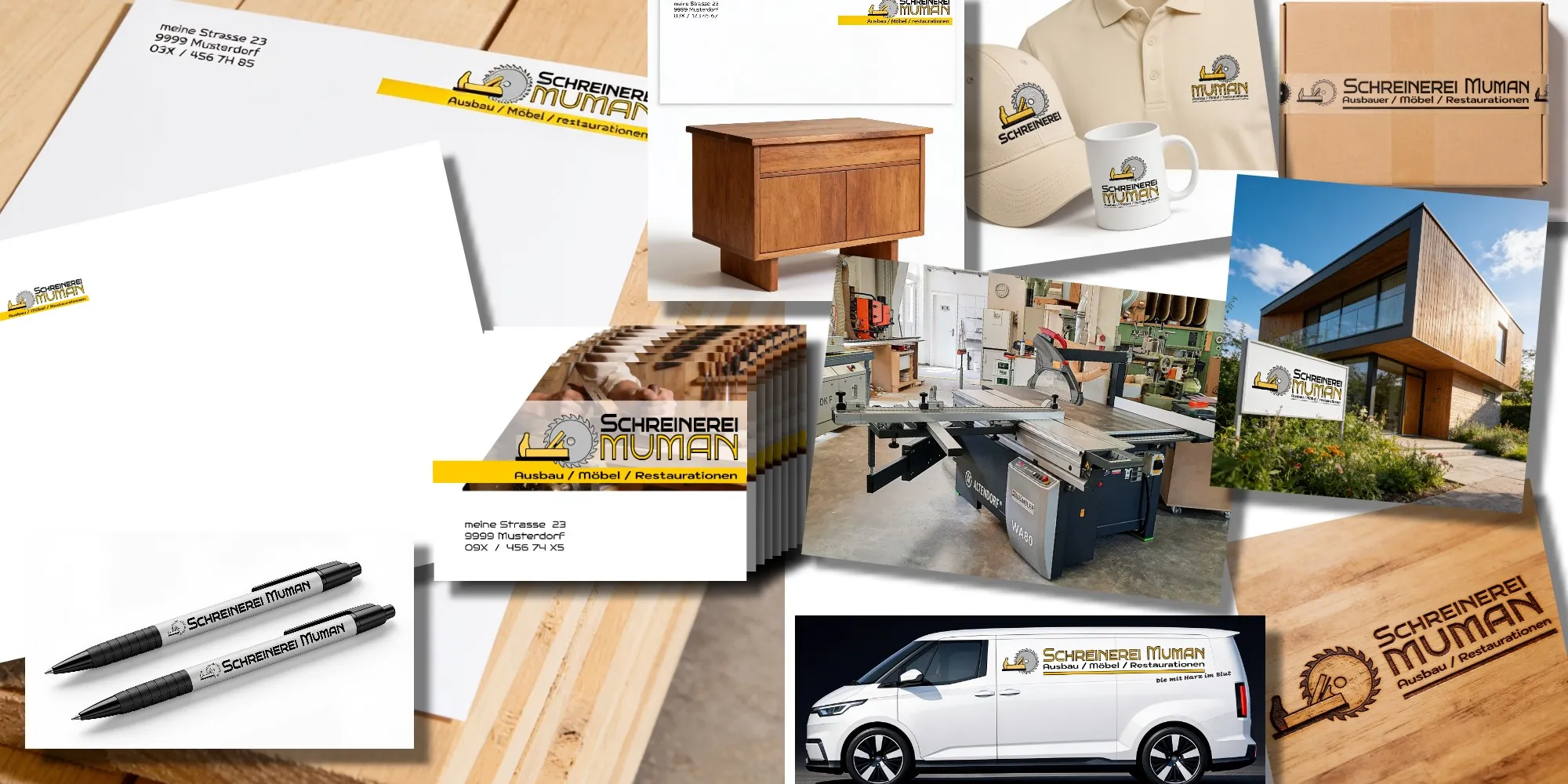feser logos grafiken corporate identity schreinerei ki muster